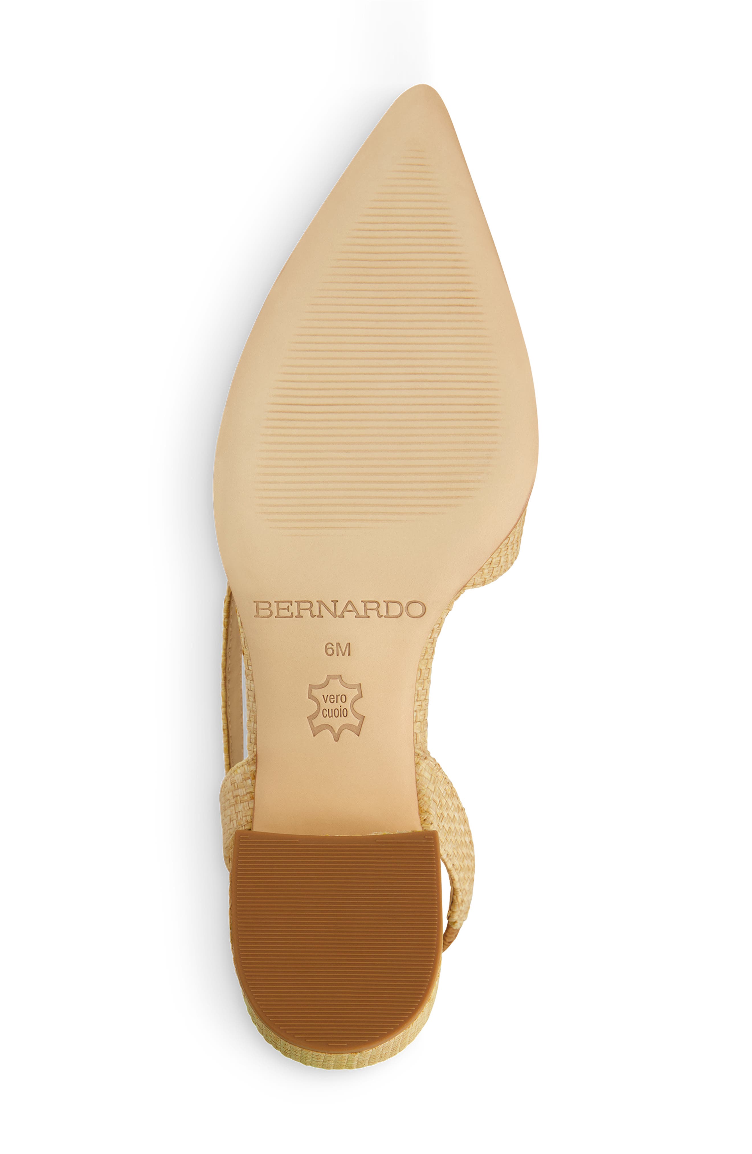 Bernardo Footwear Monroe Two-Tone Slingback Pump, Alternate, color, Light Natural Raffia/Dune