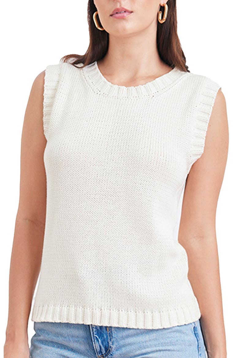 Helena Cotton Sweater Tank, Main, color, Oat Milk