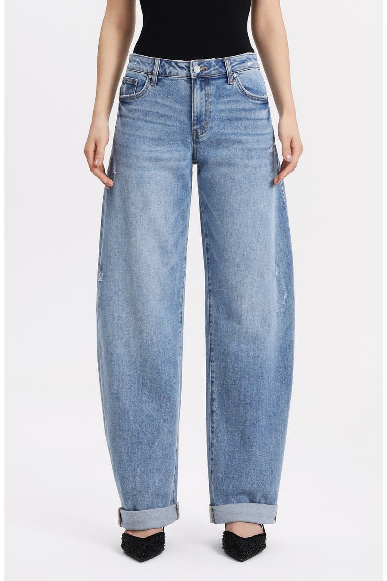 Low Rise Barrel Jeans, Main, color, CIPHER