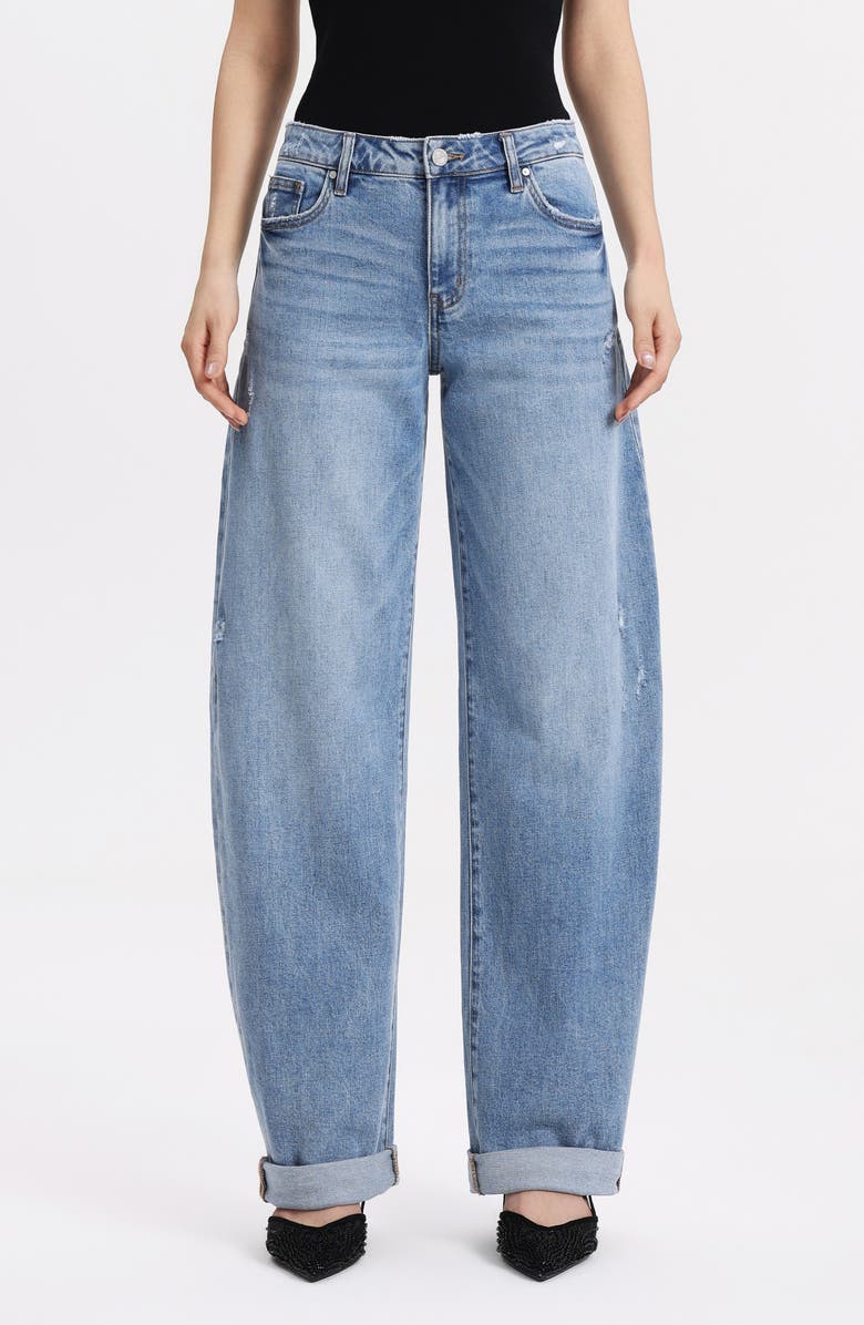 Bayeas Low Rise Barrel Jeans, Main, color, Cipher