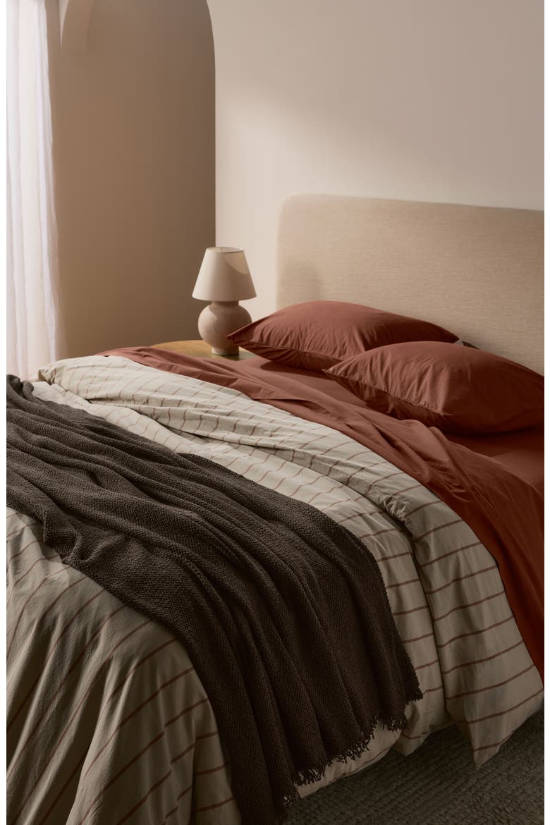 Cotton Blend Bouclè Throw Blanket (Nordstrom Exclusive), Alternate, color, JAVA