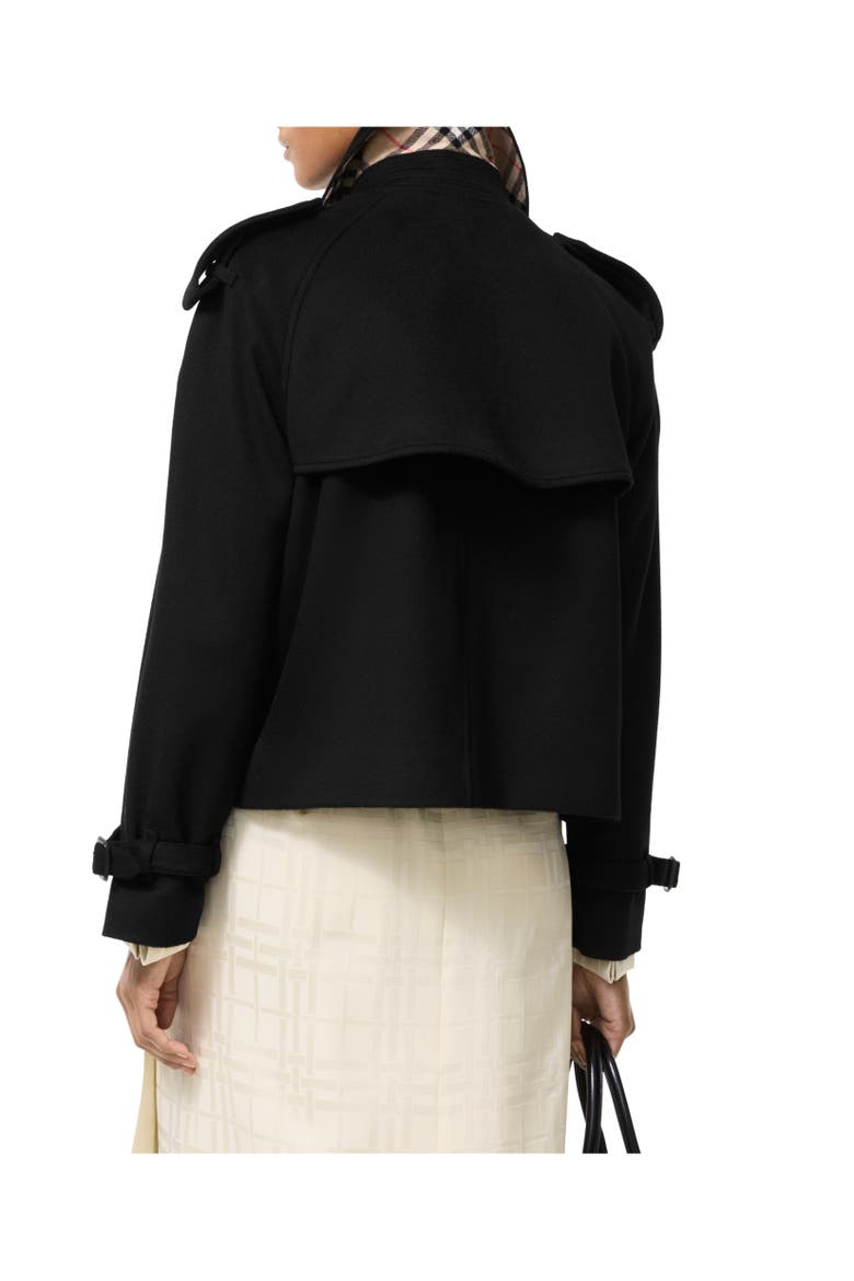 Cropped Cashmere Mayfair Trench Jacket, Alternate, color, Black