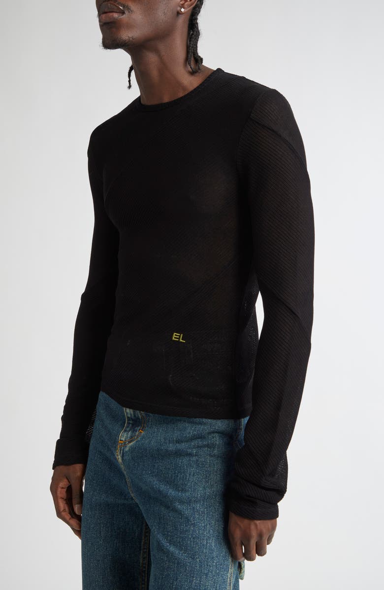 Eckhaus Latta Spiral Long Sleeve T-Shirt, Alternate, color, Jet