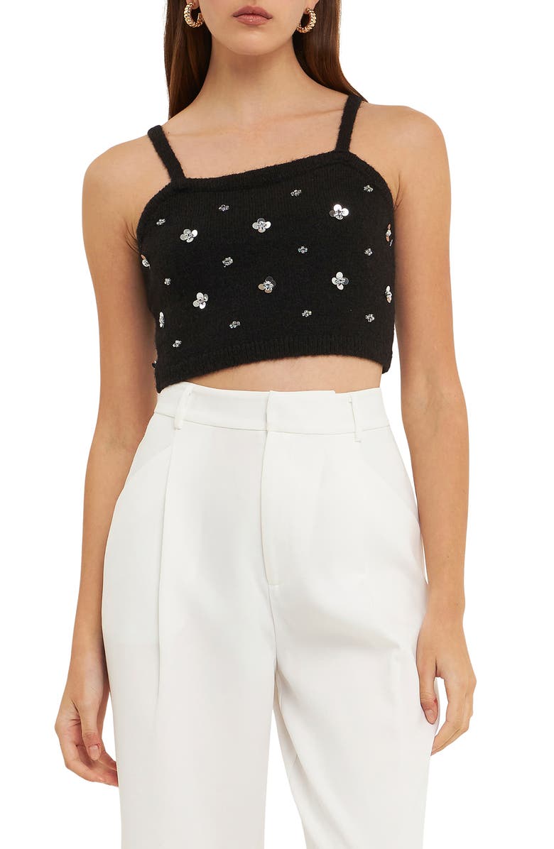 Endless Rose Sequin Floral Sweater Camisole, Main, color, 