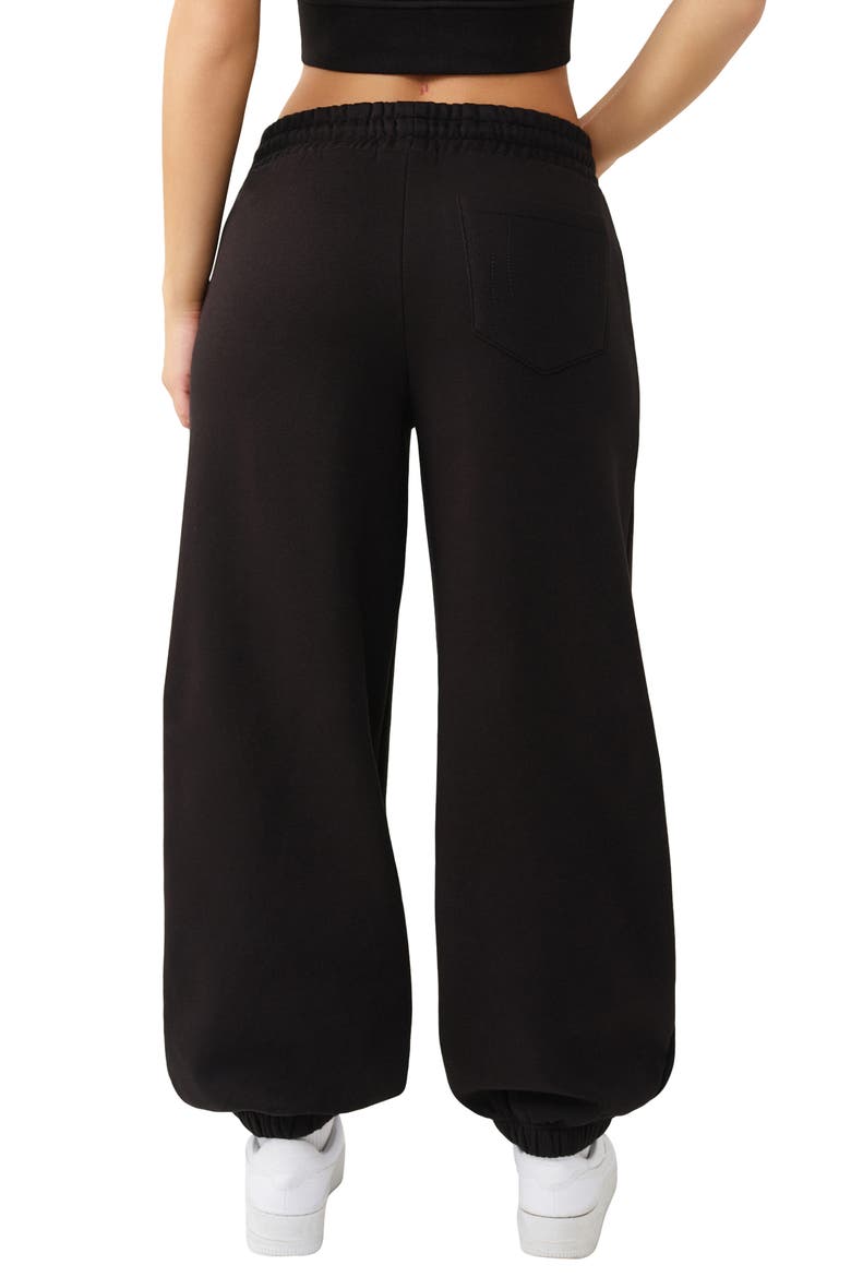 Crystal Embellished Baggy Joggers, Alternate, color, JET BLACK
