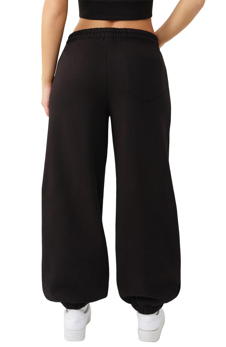 True Religion Crystal Embellished Baggy Joggers, Alternate, color, Jet Black