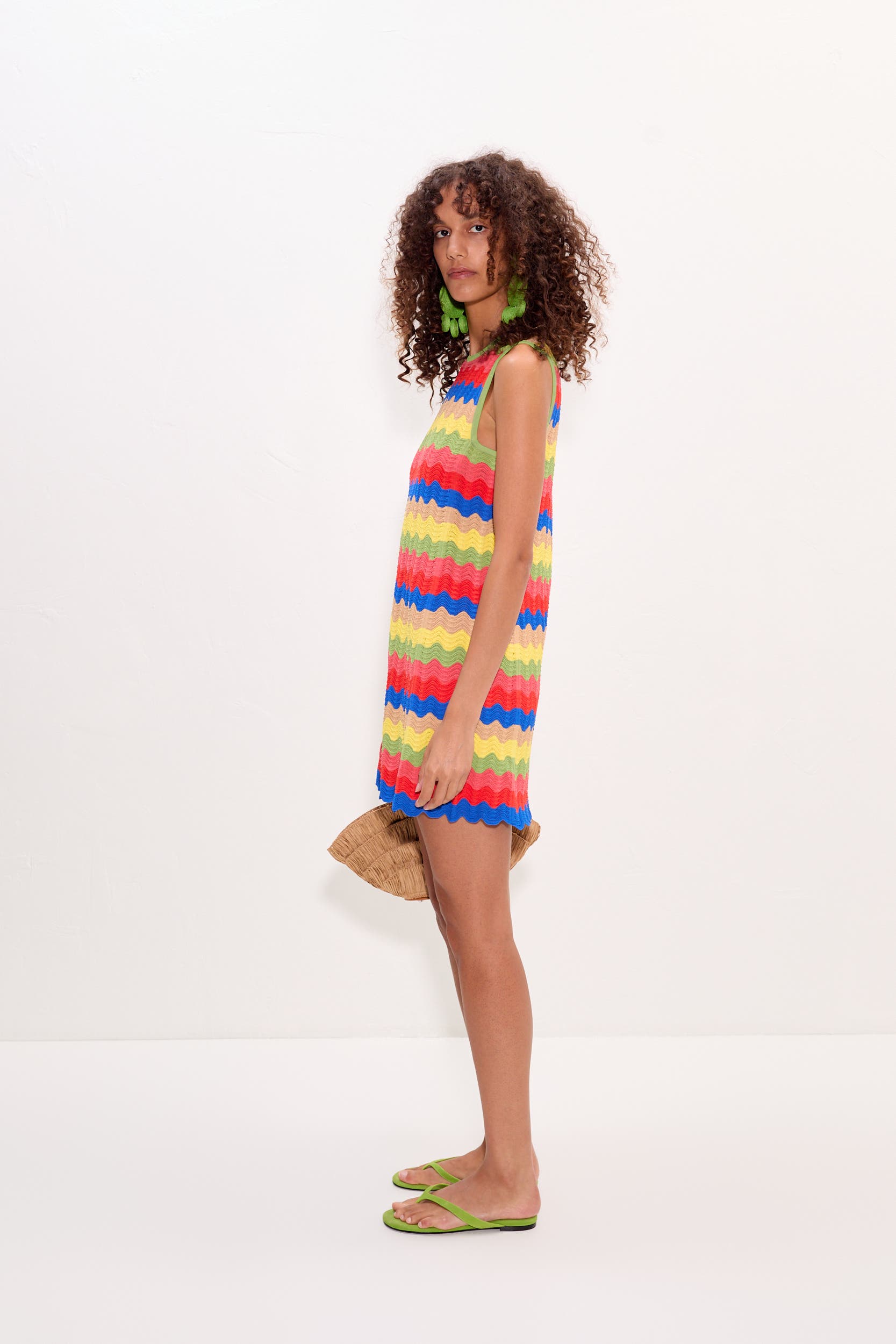 Moji Knit Crochet Mini Dress - image 2