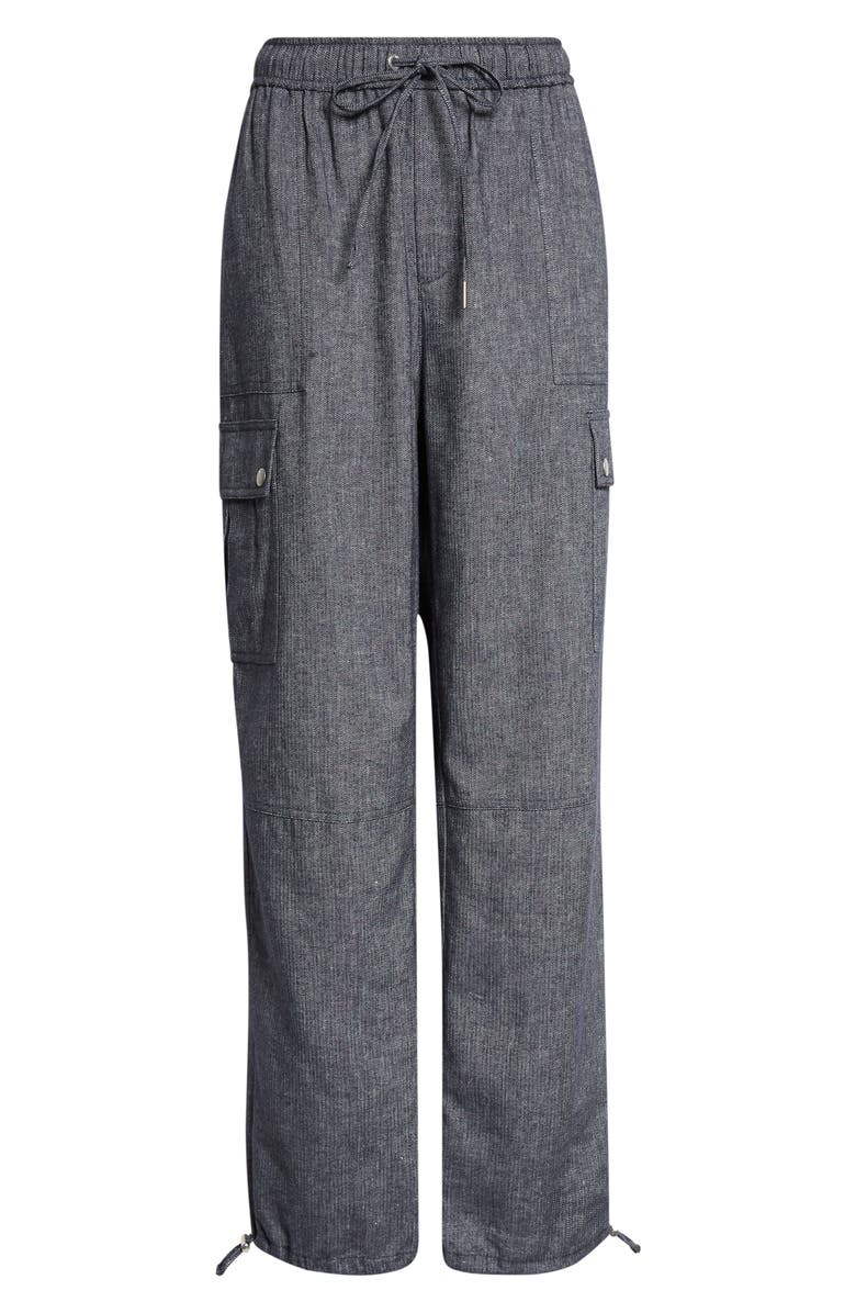 Cinq à Sept Crislin Linen & Cotton Cargo Jogger, Alternate, color, Navy/ Ivory