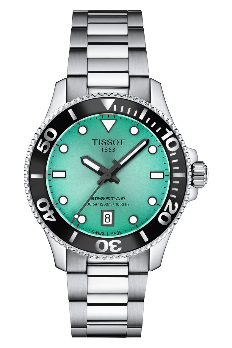 Seastar 1000 Turquoise Dial Bracelet Watch, 36mm, Main, color, TURQUOISE