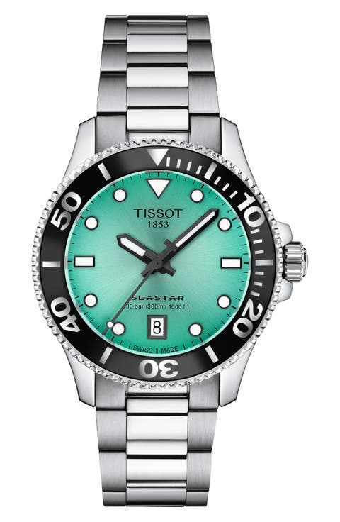 Seastar 1000 Turquoise Dial Bracelet Watch, 36mm
