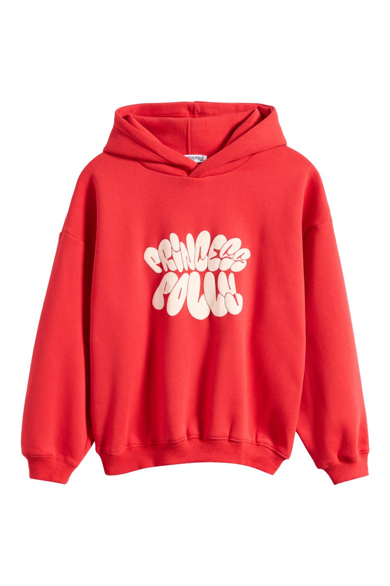 Logo Recycled Cotton Blend Graphic Hoodie, Alternate, color, RED
