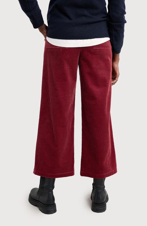 Seasalt Cornwall Asphodel Crop Wide Leg Corduroy Pants In Red