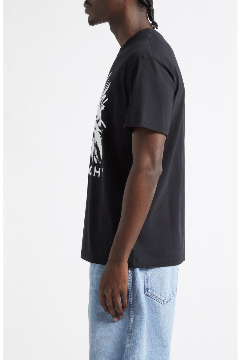 Flower Graphic Logo Cotton T-Shirt, Alternate, color, BLACK