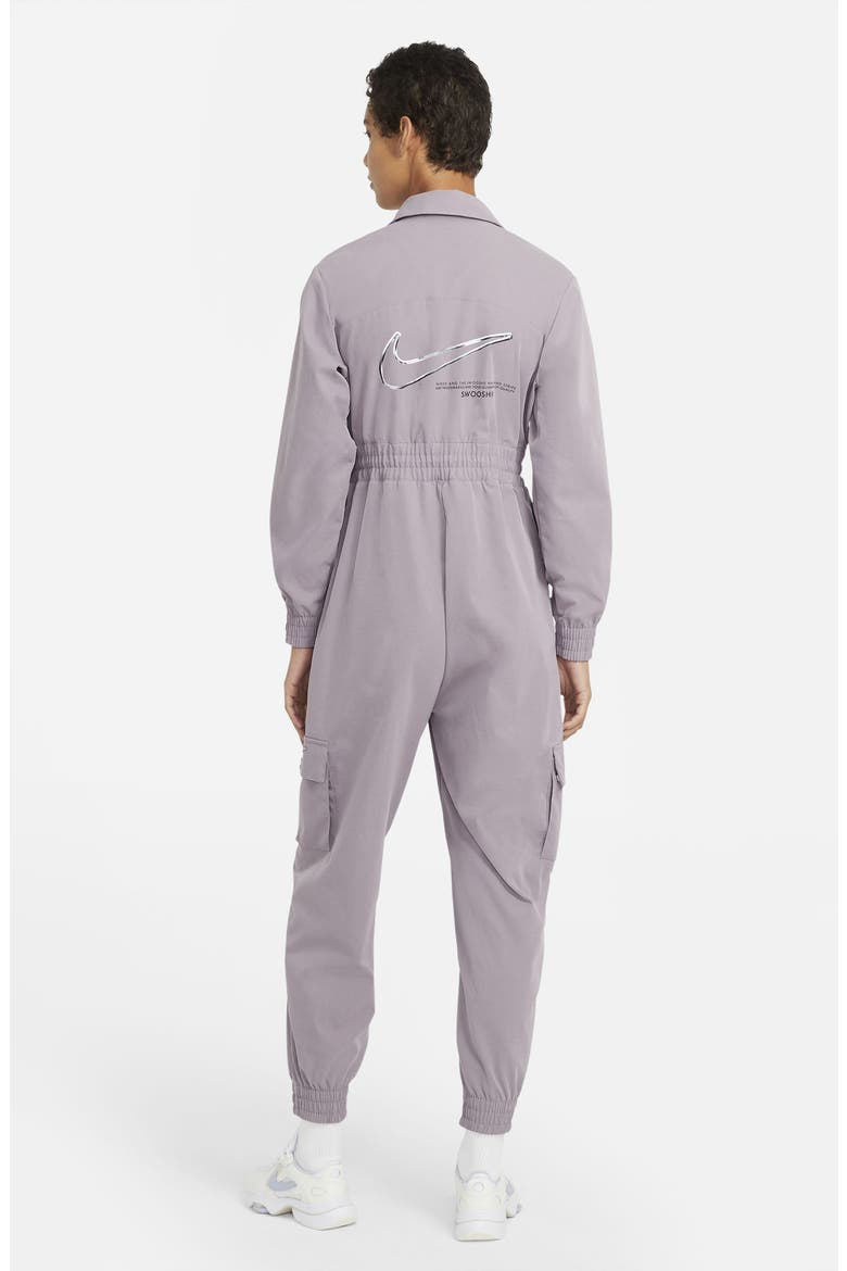 Sportswear Swoosh Utlity Jumpsuit, Alternate, color, PURPLE SMOKE/ BLACK