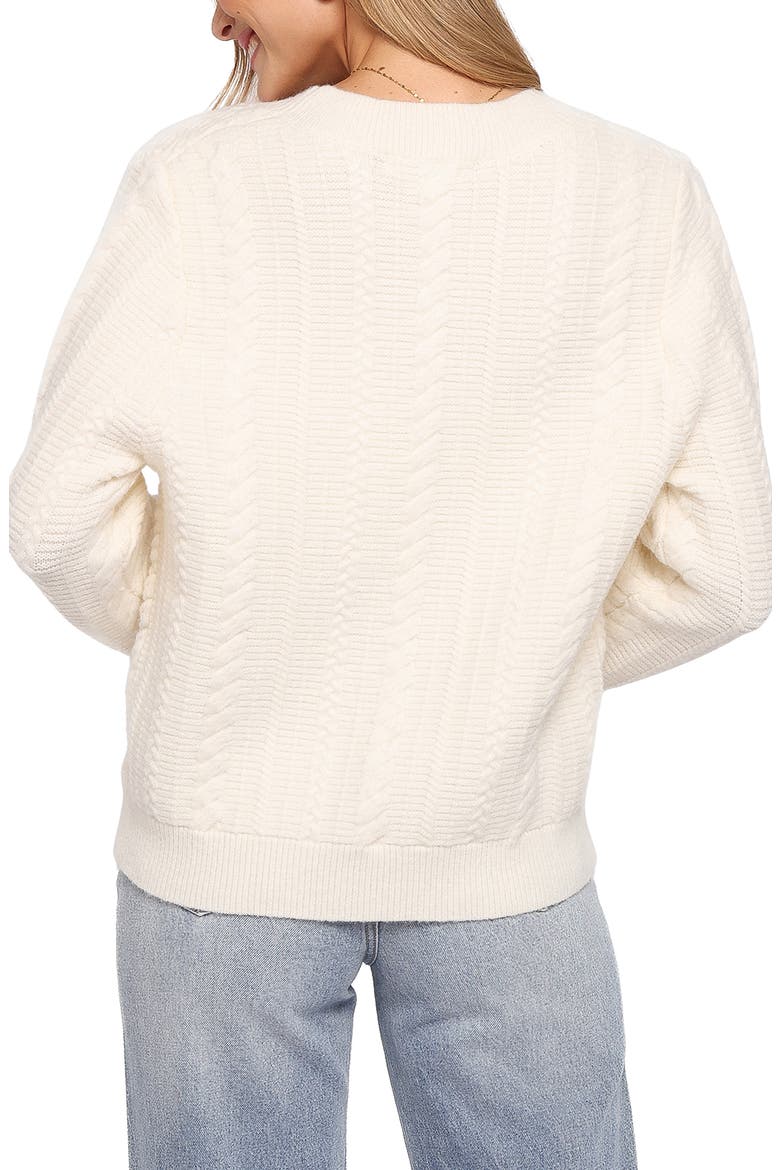 Bree Velvet Bow Cardigan, Alternate, color, CREAM