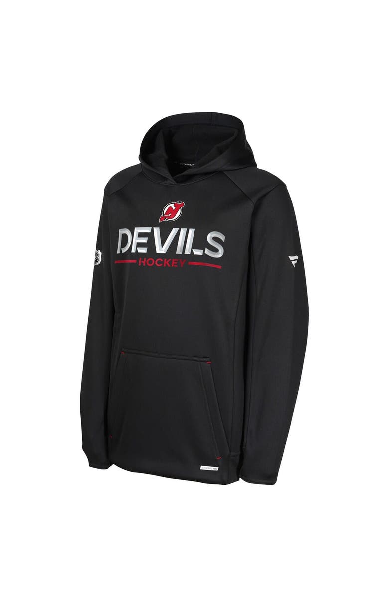 FANATICS Youth Fanatics Black New Jersey Devils Authentic Pro Rink Raglan Hoodie, Alternate, color, Black