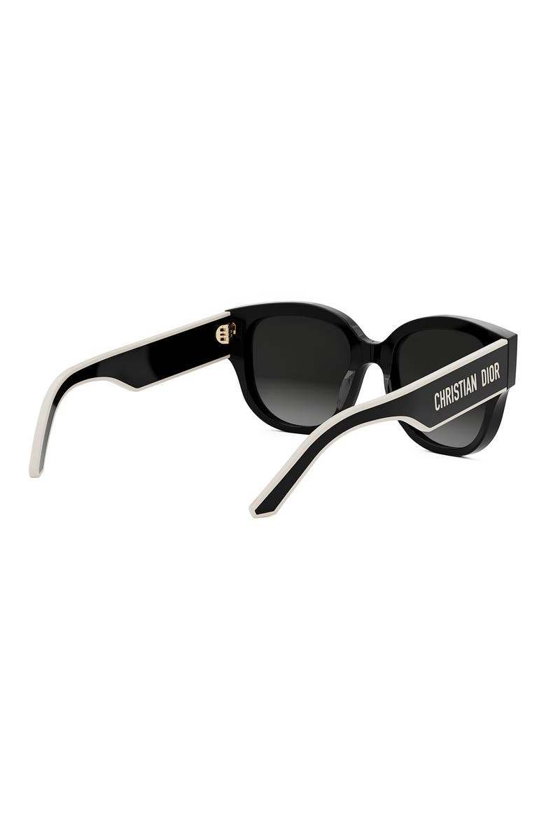 'DiorPacific B2I 54mm Gradient Butterfly Sunglasses, Alternate, color, SHINY BLACK / GRADIENT SMOKE
