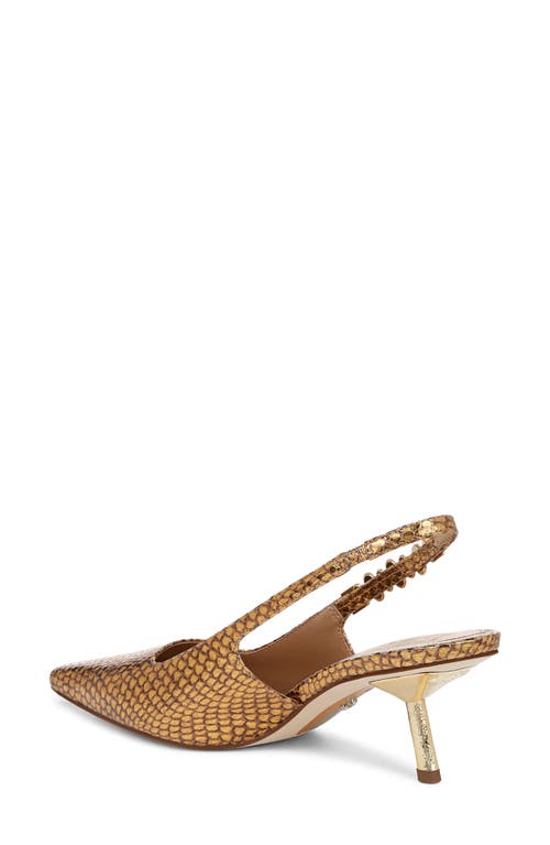 Sam Edelman Baker Slingback Pump Medallion Gold Snake In Gold
