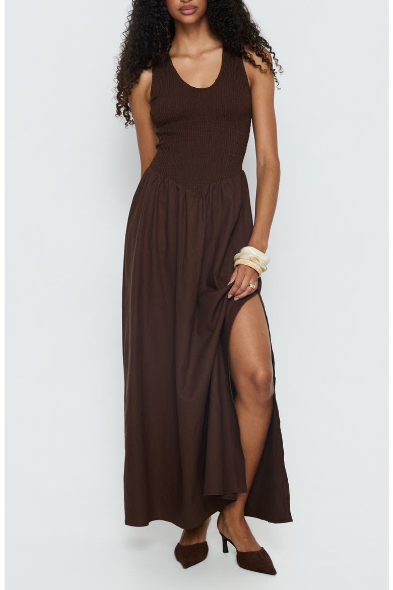 Highgate Drop Waist Maxi Dress, Main, color, CHOCOLATE