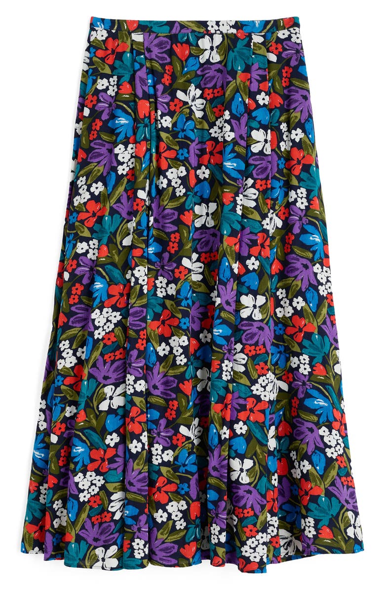 Seasalt Cornwall Lethlean Floral Pleated Maxi Skirt, Alternate, color, Crayon Floral Maritime