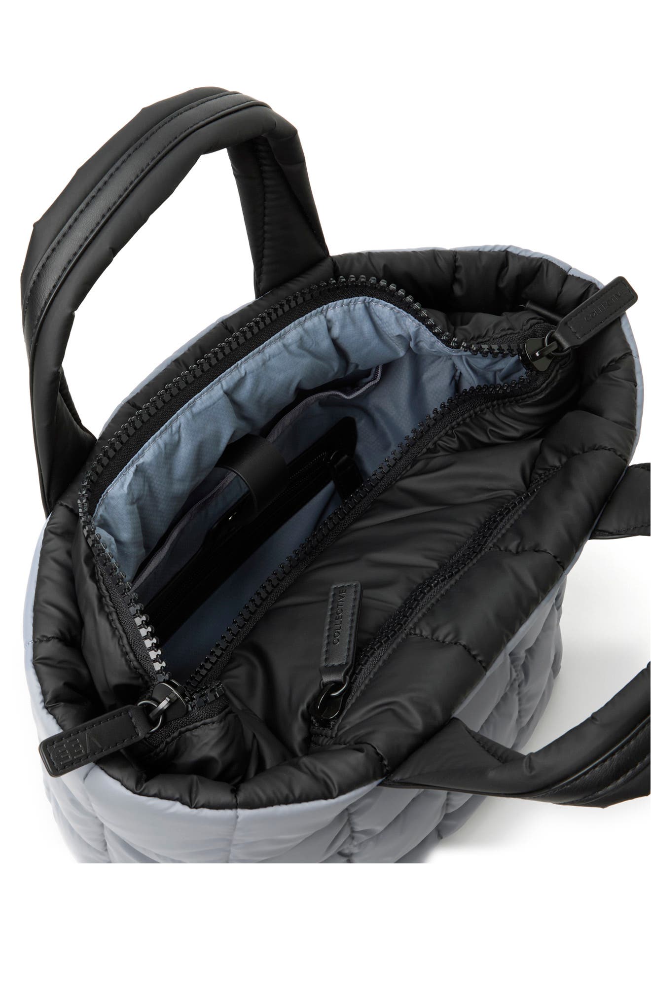 VeeCollective Small Porter Water Repellent Quilted Tote, Alternate, color, Slate Grey Gry