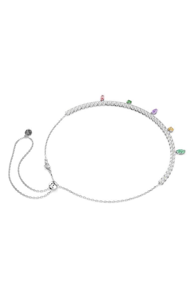 Swarovski x Ariana Grande Multicolor Crystal Charm Necklace, Alternate, color, Silver/ Multi