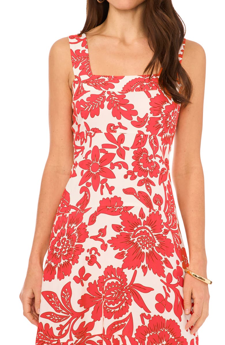 Vince Camuto Floral Tiered Maxi Dress, Alternate, color, Cayenne