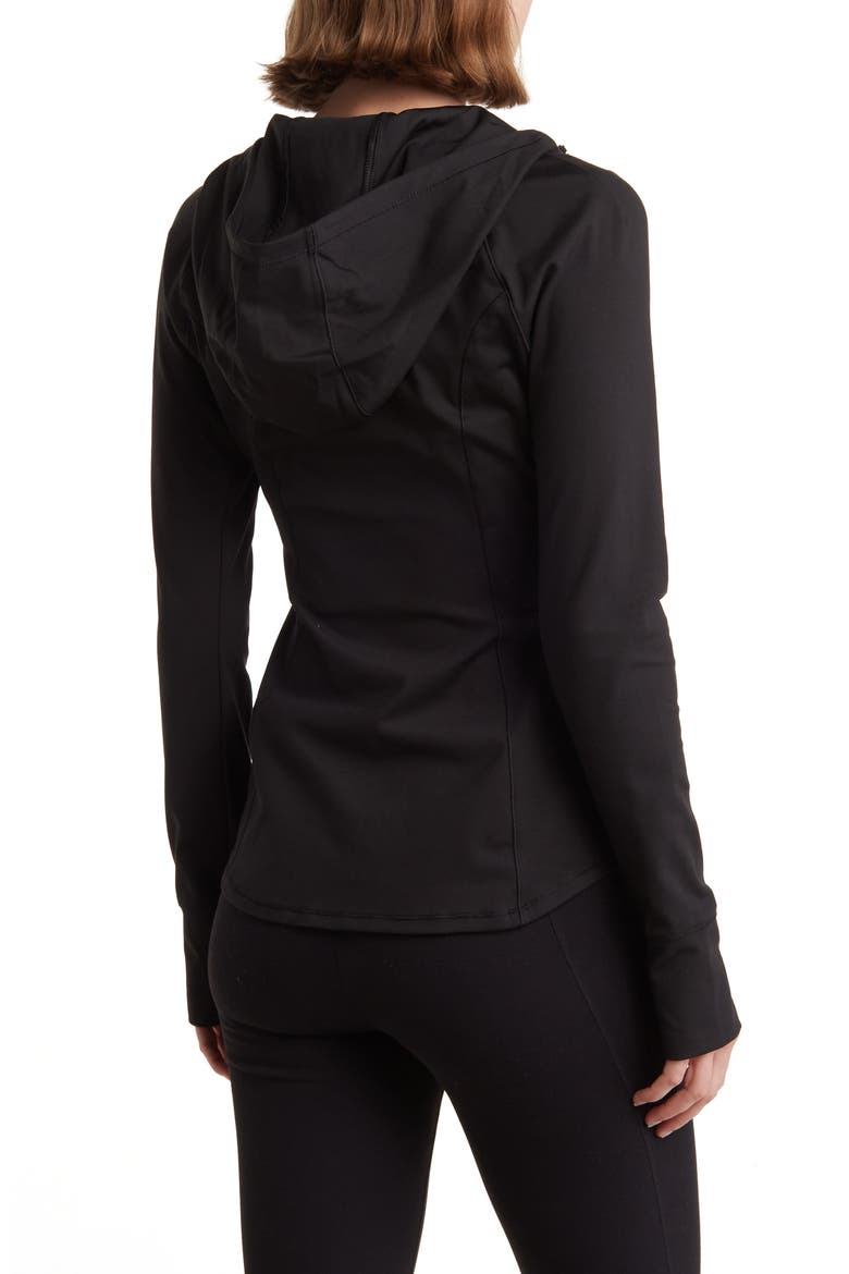 Slim Fit Hooded Zip Jacket, Alternate, color, BLACK