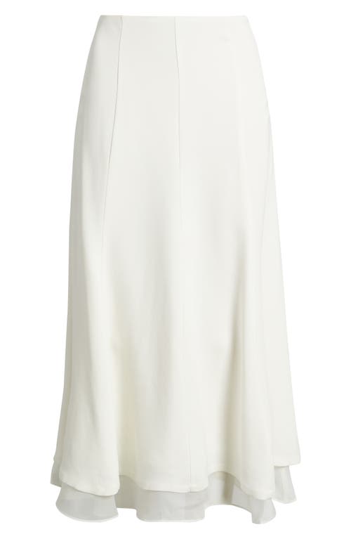 Nordstrom Seamed Layered Midi Skirt In White