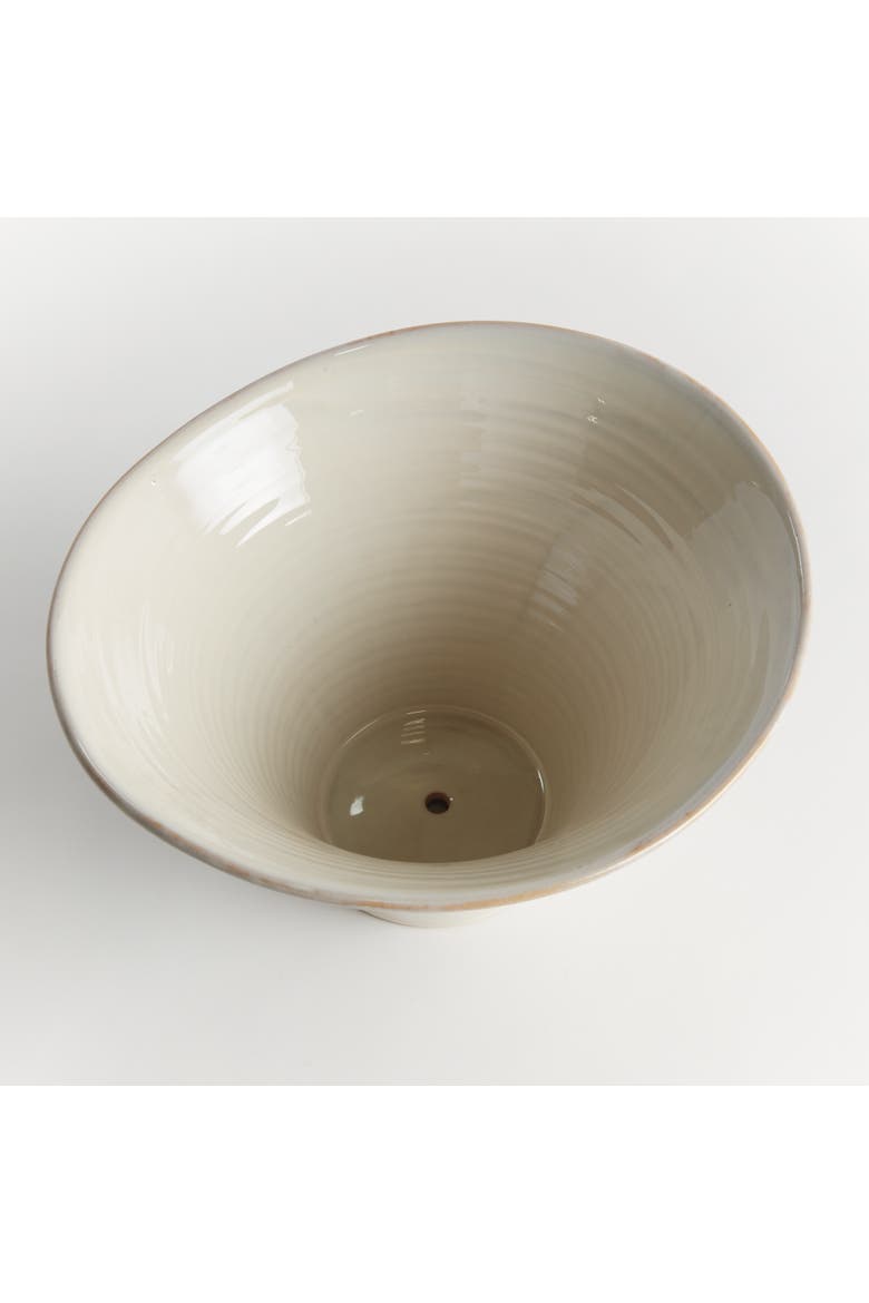 Cotes Pot Large - White Stoneware Planter w/ Drain Hole, Alternate, color, White