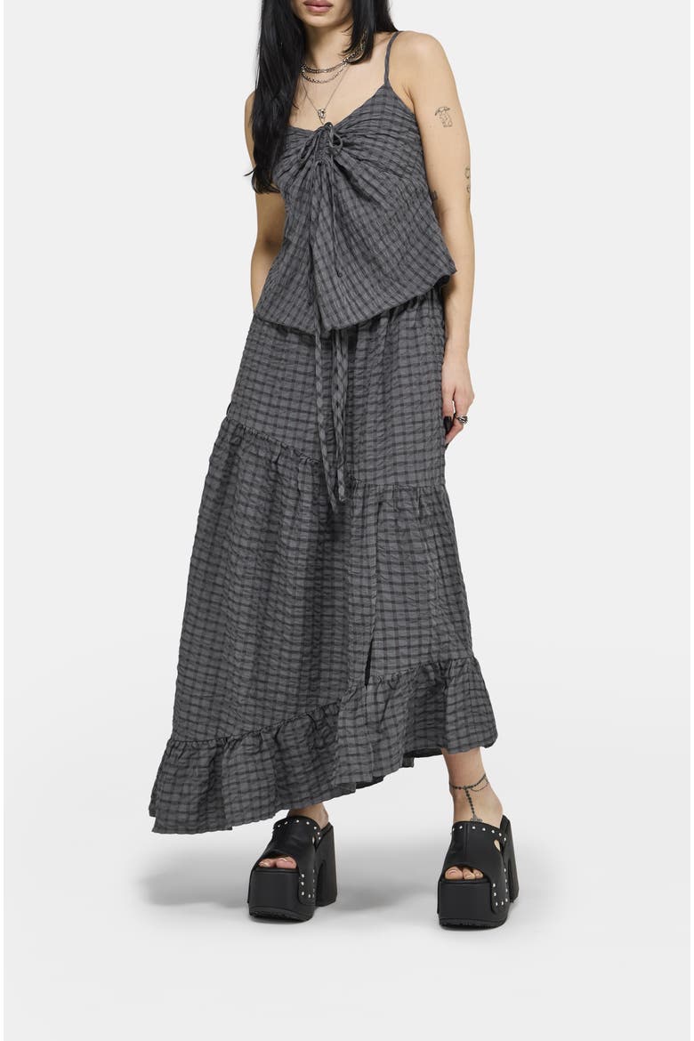 Nimira Check Asymmetrical Maxi Skirt, Alternate, color, Grey