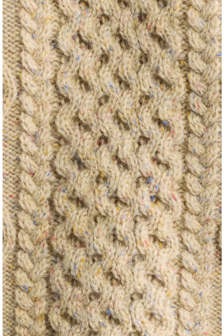 Fisherman Cable Knit Wool Blend Sweater, Alternate, color, TAN DONEGAL