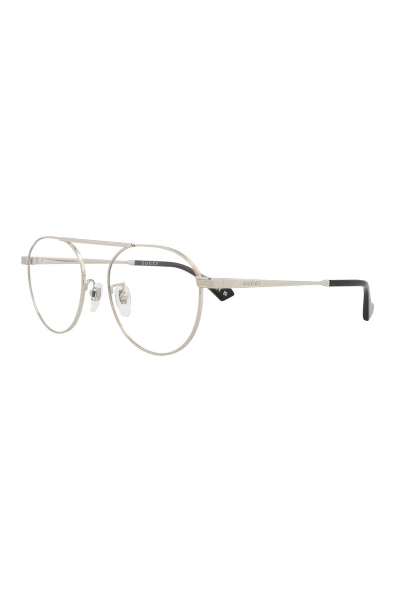 53mm Round Optical Glasses, Alternate, color, SILVER TRANSPARENT