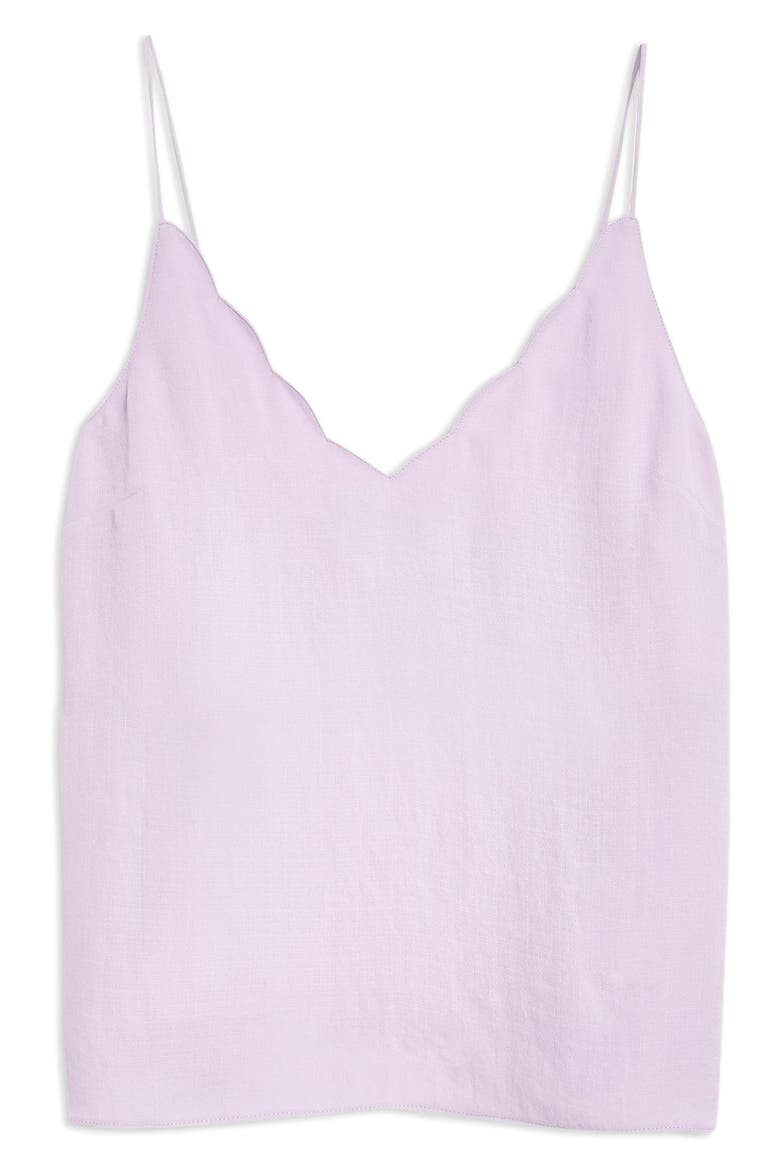 Satin Scallop Cami, Alternate, color, LILAC