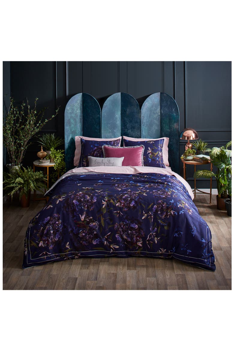 Pomegranate Duvet Cover & Sham Set, Main, color, NAVY