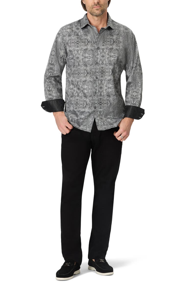 Eastlake Long Sleeve Stretch Cotton Shirt, Alternate, color, CHARCOAL