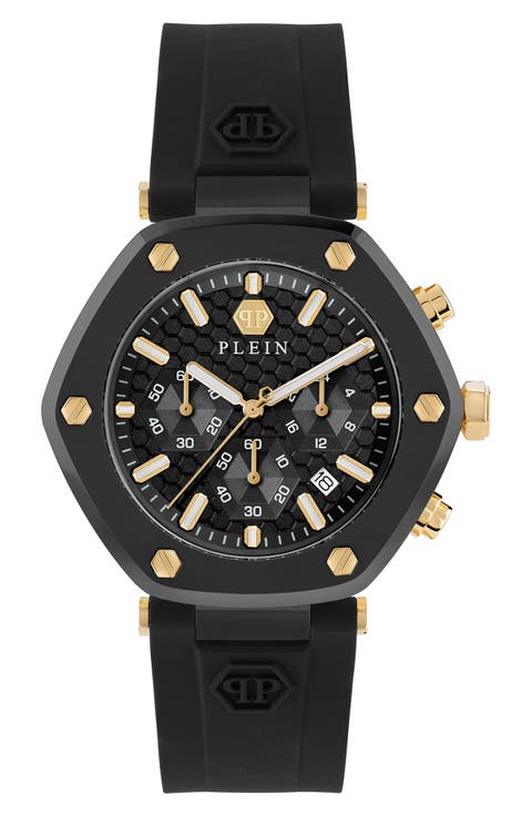 The Hexagon Chronograph Silicone Strap Watch, 42mm