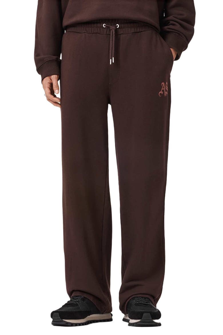Icon Embroidered Sweatpants, Main, color, PLUM BROWN