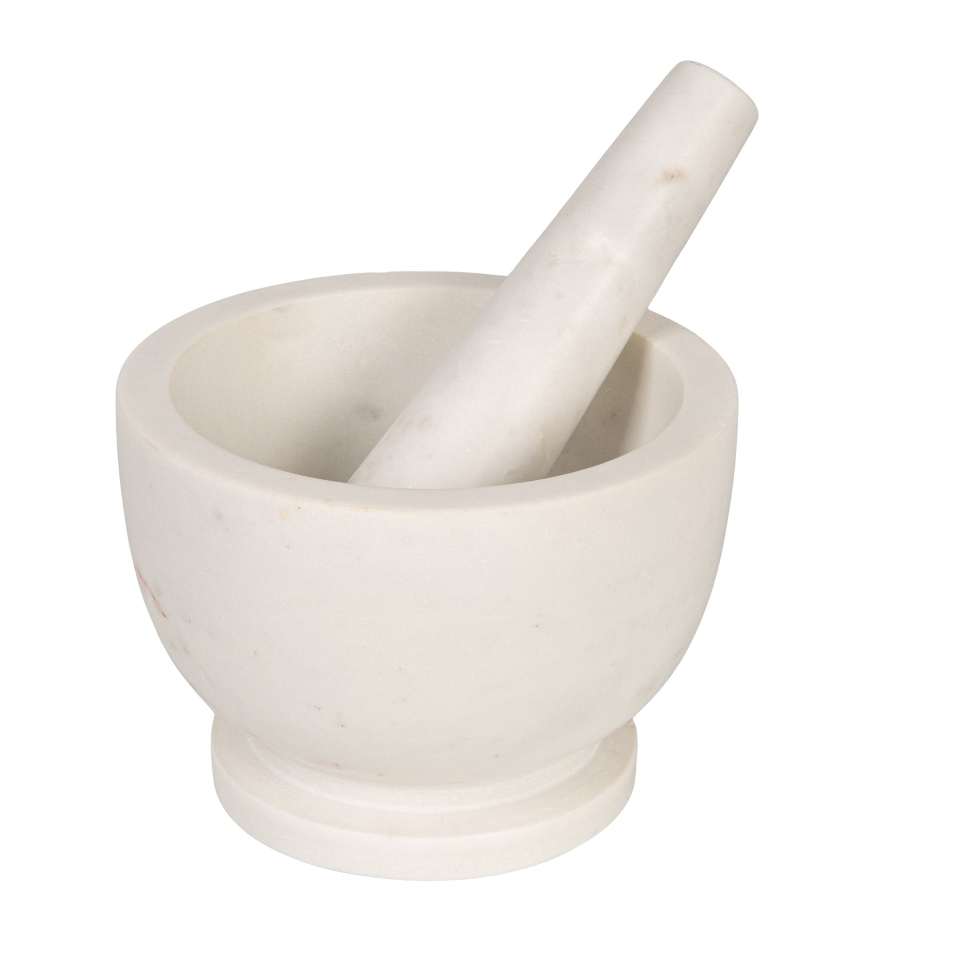 Storied Home Marble Mortar and Pestle, White - White