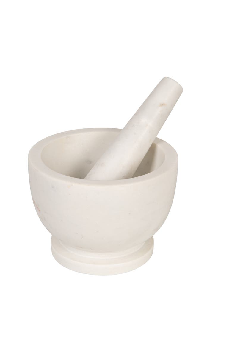 Storied Home Marble Mortar and Pestle, White, Main, color, White