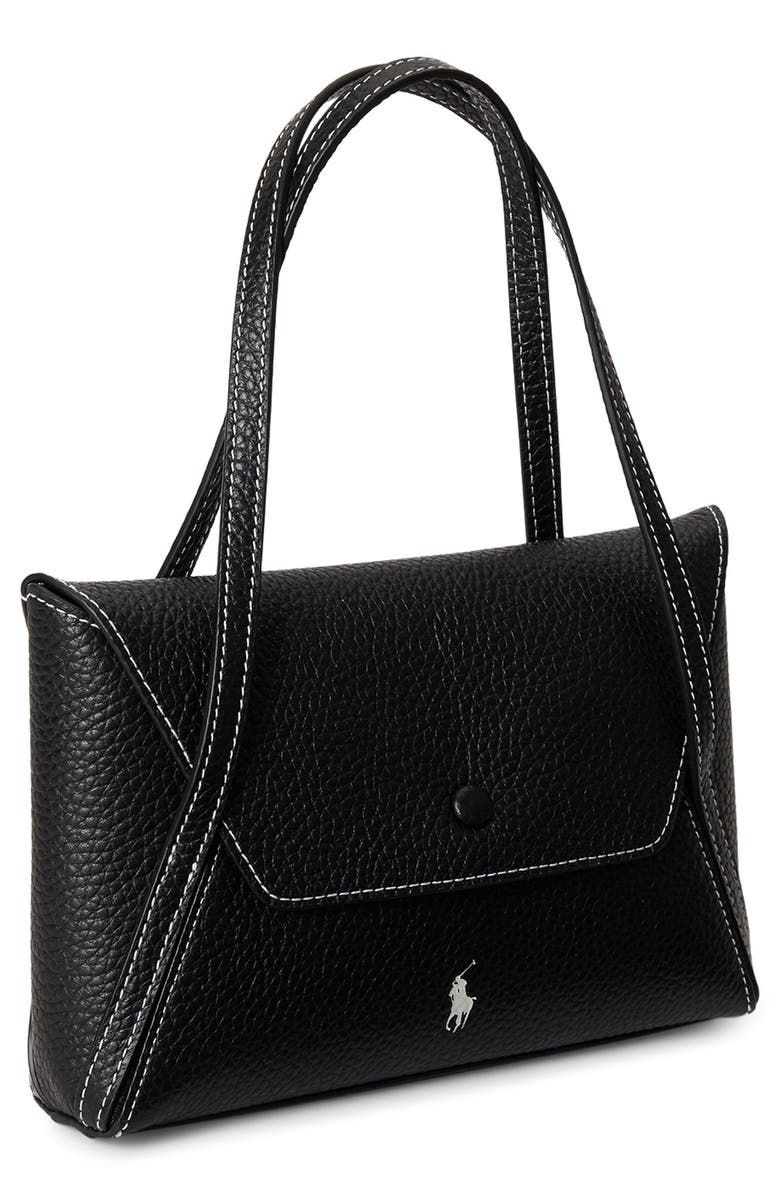 Polo Ralph Lauren Polo Play Pebble Leather Envelope Shoulder Bag, Alternate, color, Black