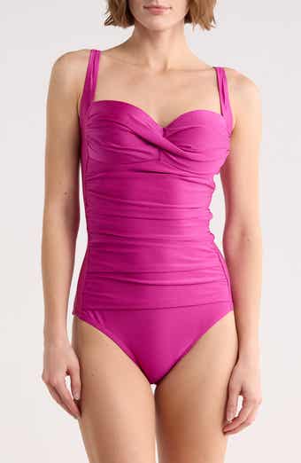 Betsey Johnson Ruched One-Piece Swimsuit
