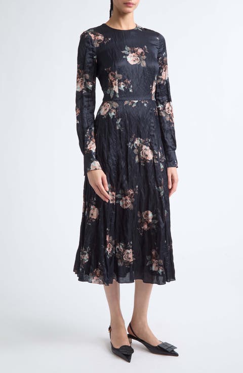 Margot Crushed Satin Midi Dress