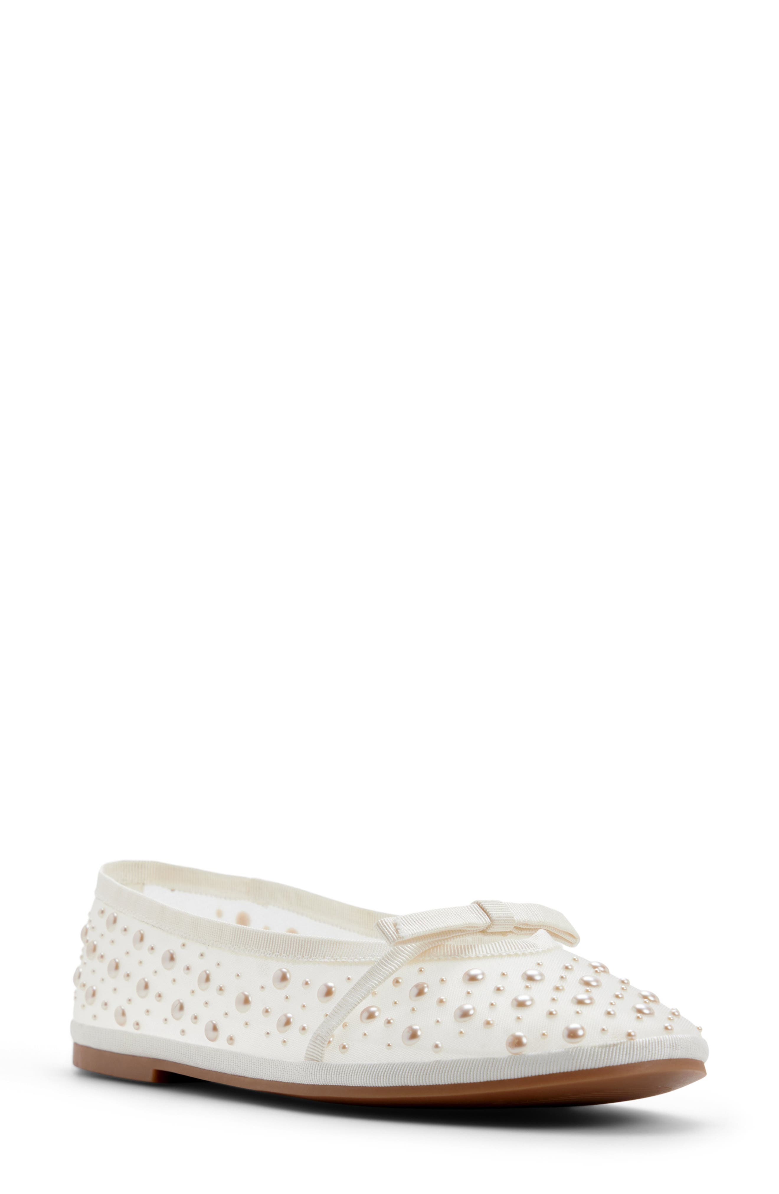ALDO Aurabella Ballet Flat, Main, color, White/ Pearl