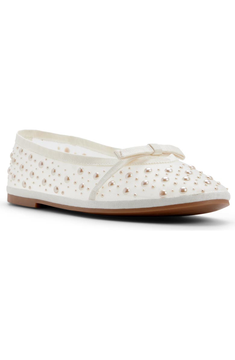 ALDO Aurabella Ballet Flat, Main, color, White/ Pearl