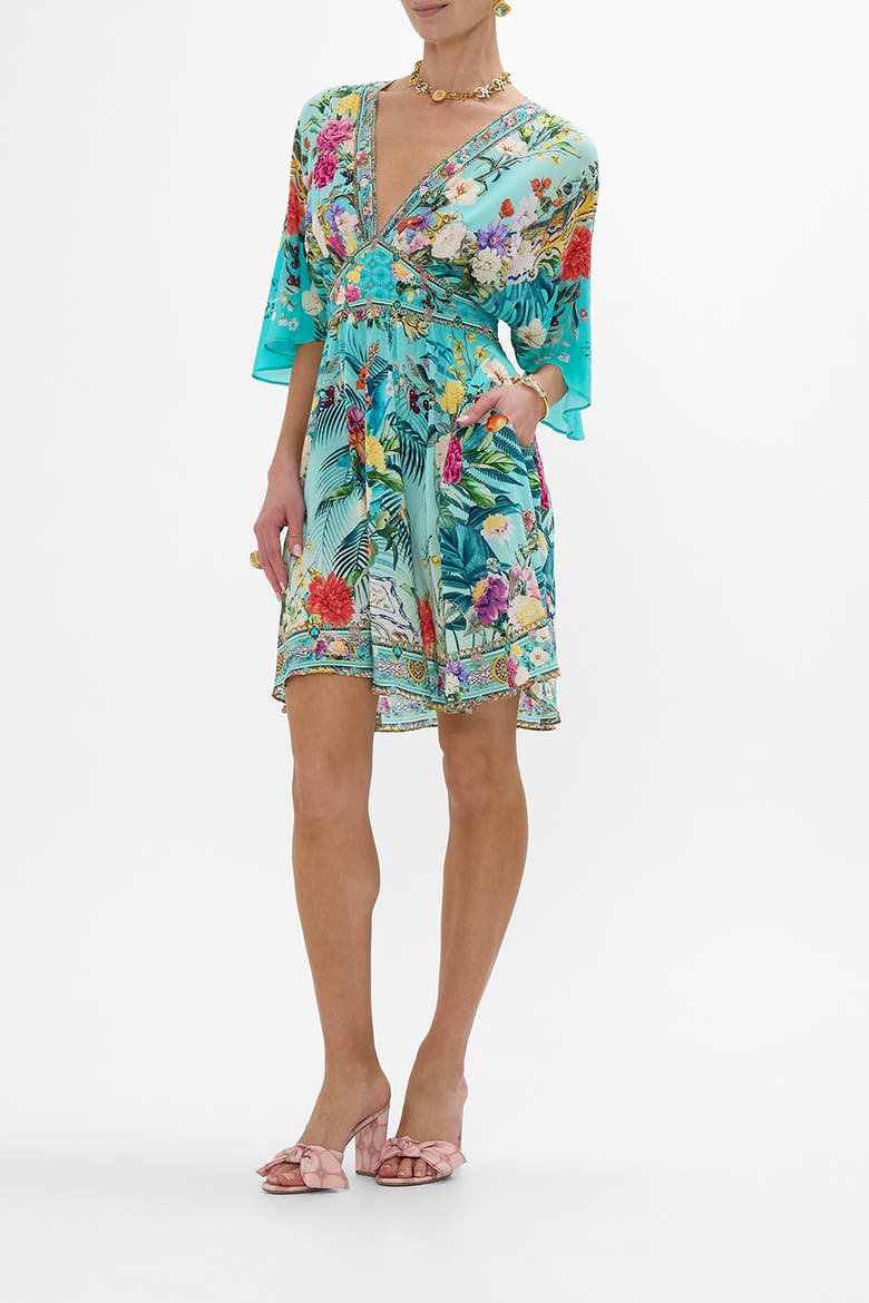 Short Waisted Dress Gardens Of Queluz, Alternate, color, Gardens Of Queluz