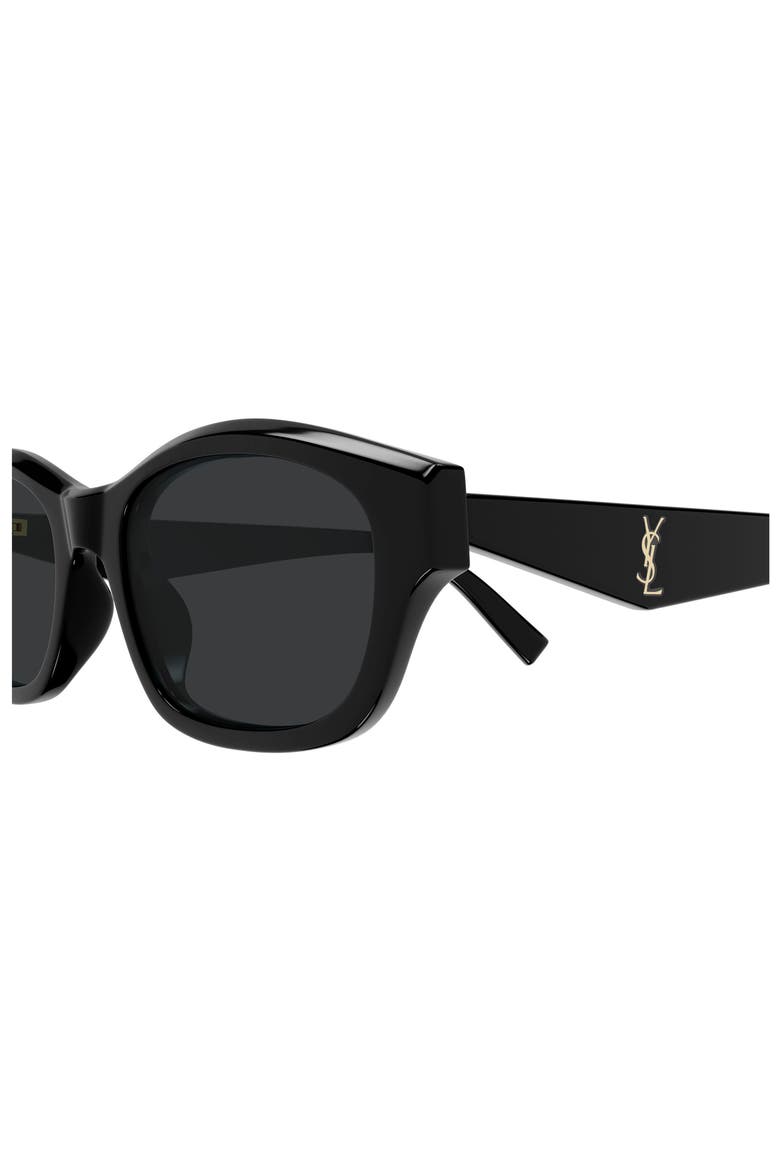 53mm Rectangular Sunglasses, Alternate, color, BLACK