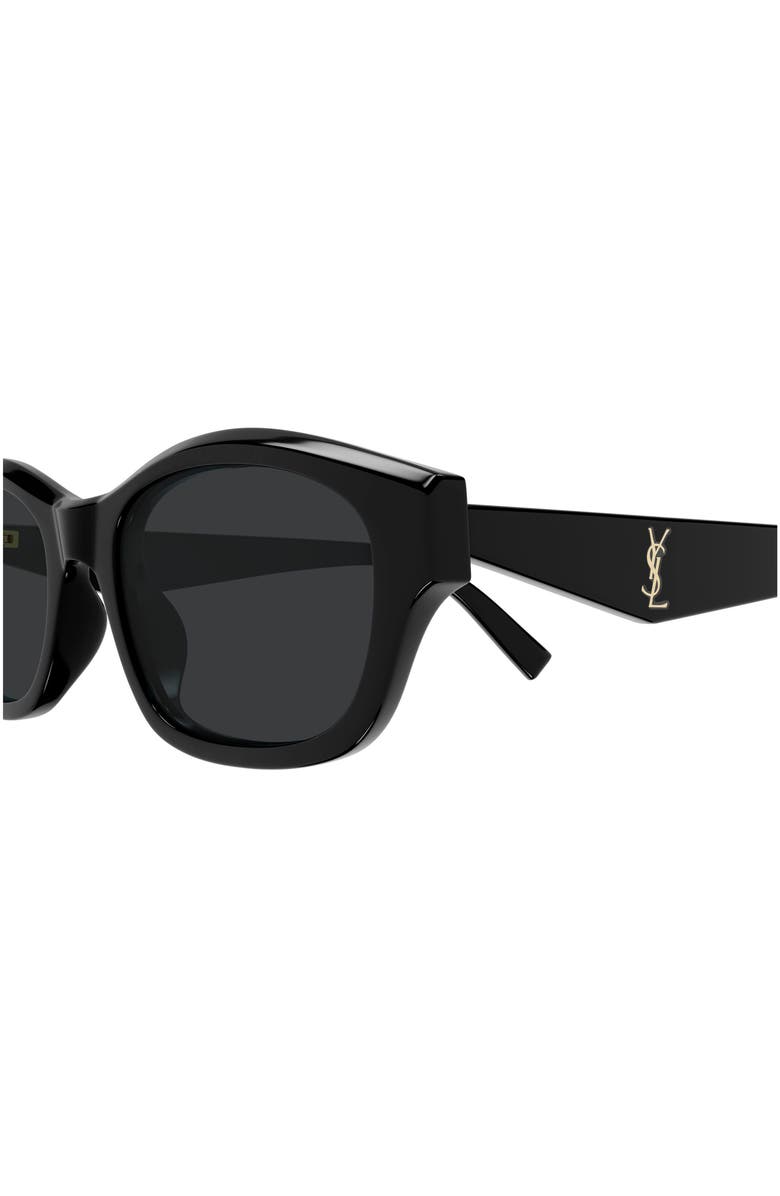 Saint Laurent 53mm Rectangular Sunglasses, Alternate, color, Black