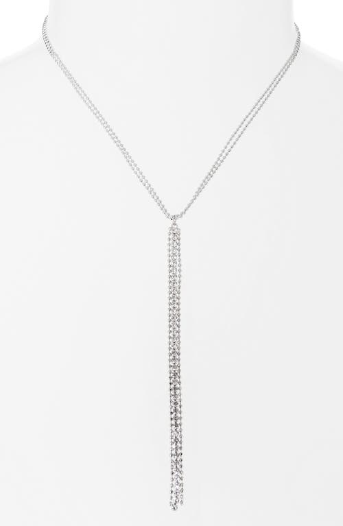 Nordstrom Rack Ball Chain Tassel Lariat Necklace In Silver