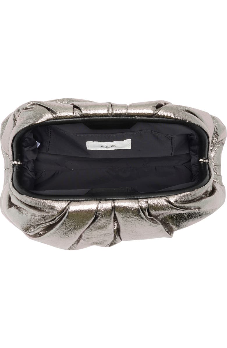 A.L.C. Milo Metallic Clutch, Alternate, color, Smoky Silver